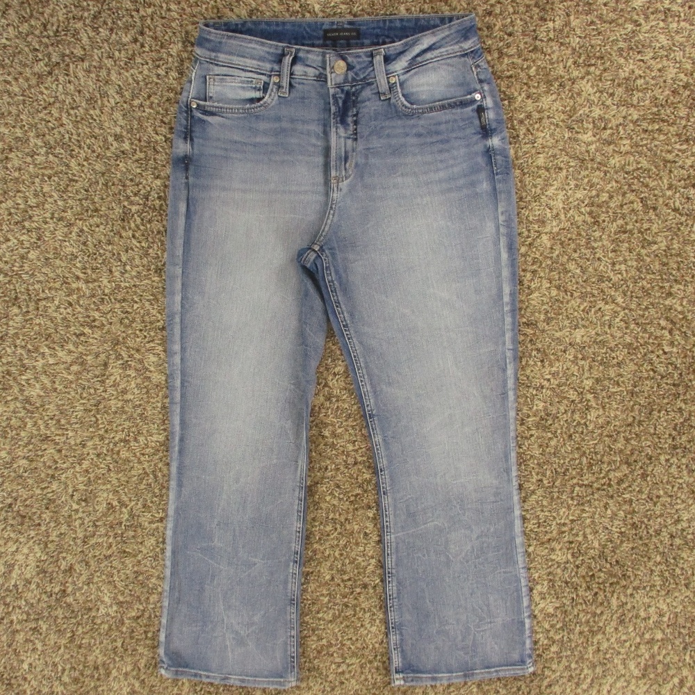 Silver Jeans Women's 30 Light Wash Avery Slim Boot Cut High Rise Stretch‎ Denim